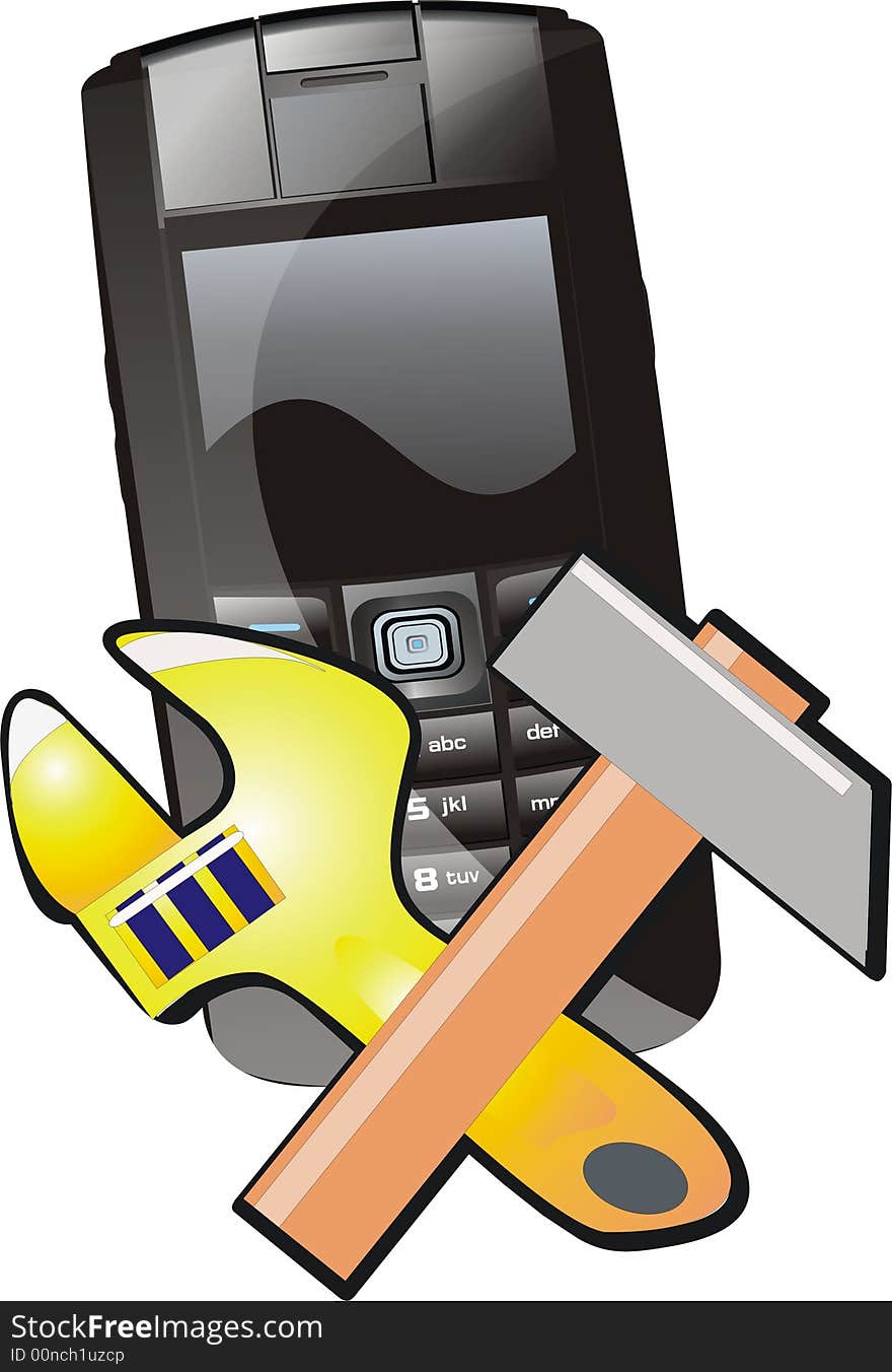 Icon on a theme of repair of cellular telephones