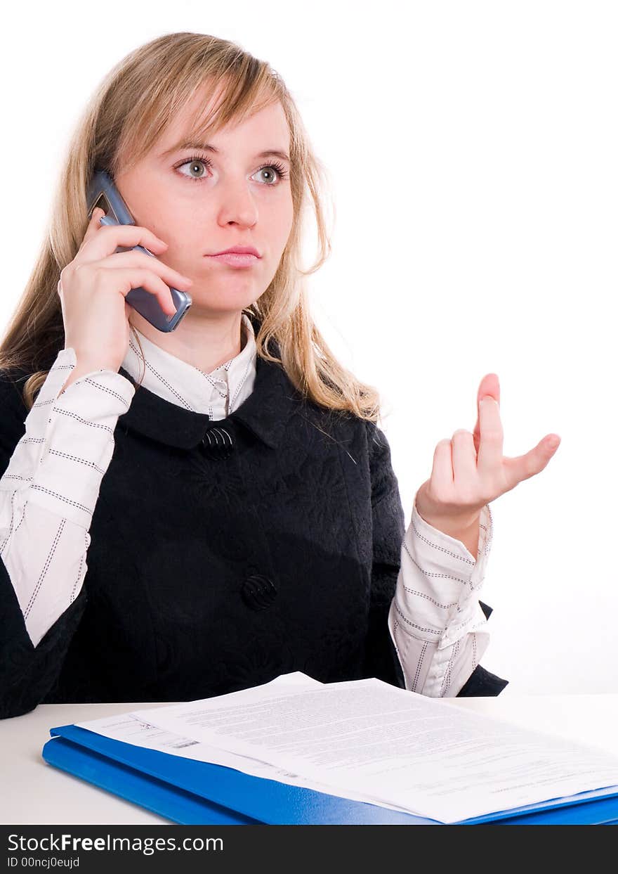 Female student on phone