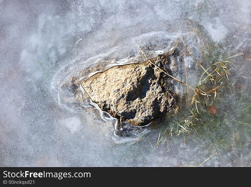 Macro close up of rock and ice detail