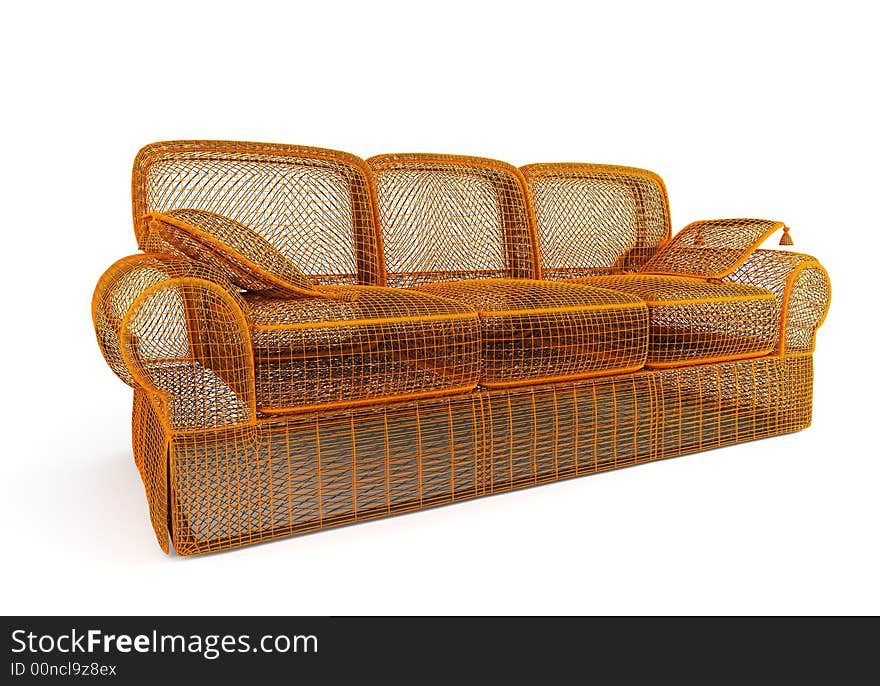 Classical sofa Conceptual 3d render