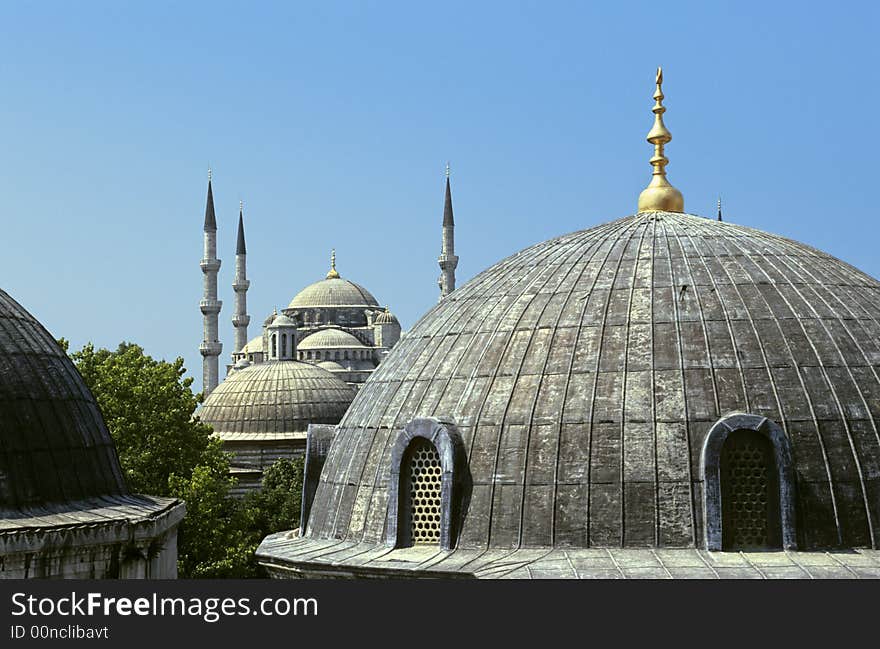 View of Blue Mosque From Saint Sophia, Istanbul, turkey