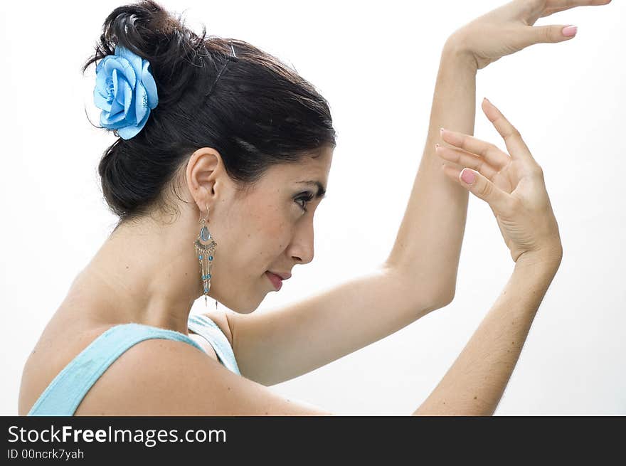 Portrait of young hispanic dancer girl isolated. Portrait of young hispanic dancer girl isolated