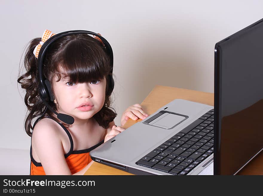 Girl And Computer