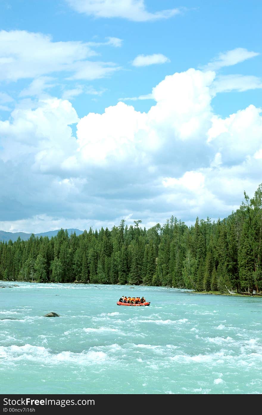 Green river flowing.Xingjiang province,China. Green river flowing.Xingjiang province,China.