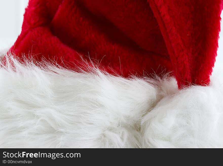 Macro of sants hat on white background. Macro of sants hat on white background