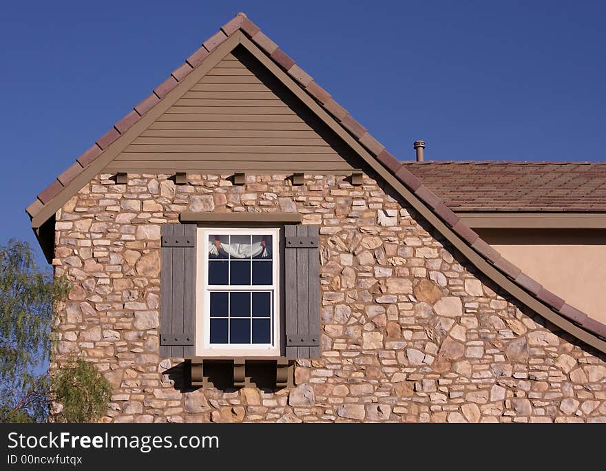 Abstract of New Home Construction Facade.