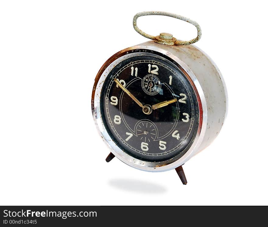 Old clock image isolated on the white background