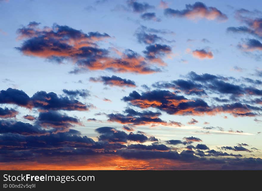 Dramatic sky during sunset background