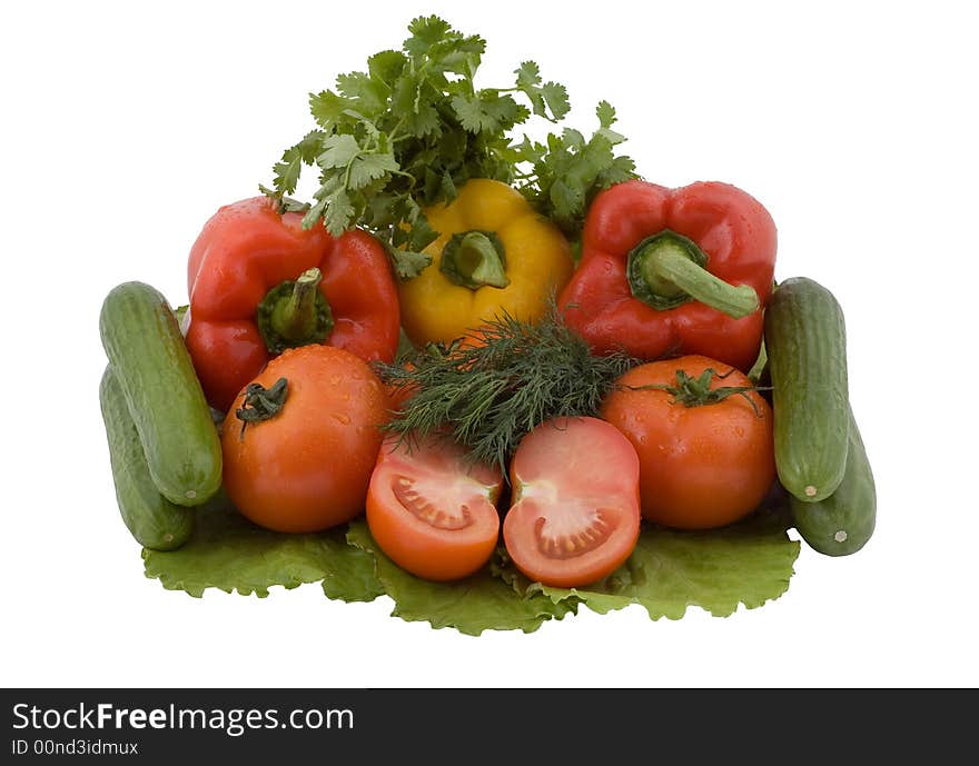 Vegetables on white backround without shadows