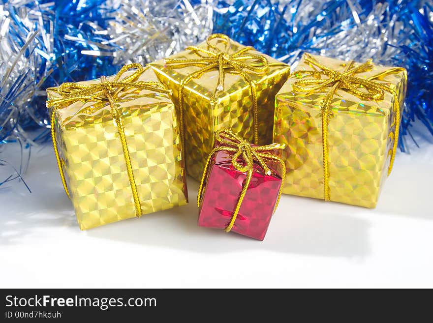 The packed gifts. Close-up view. The packed gifts. Close-up view