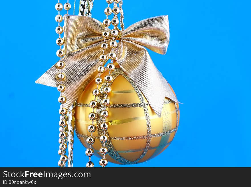 Christmas balls on a blue background