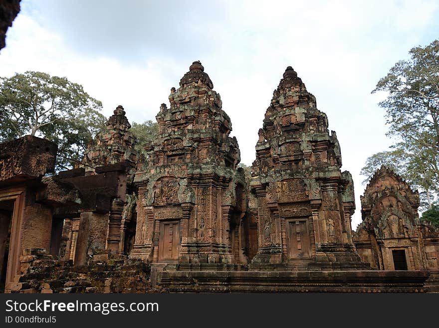 Temple facade, Banteay Srei, Angkor, Cambodia