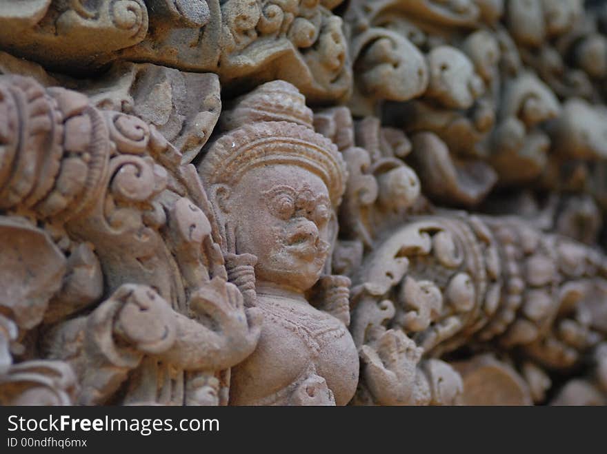 Sculpture in Banteay Srei, Angkor, Cambodia