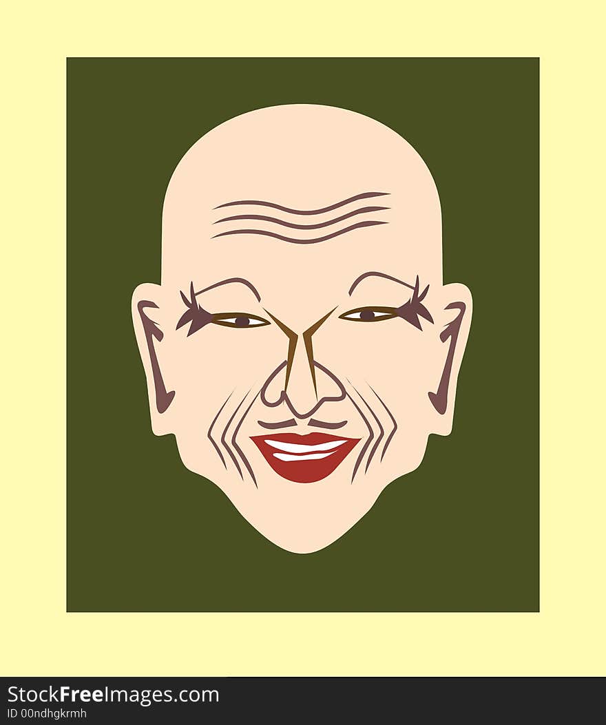 A painting of Chinese bald man