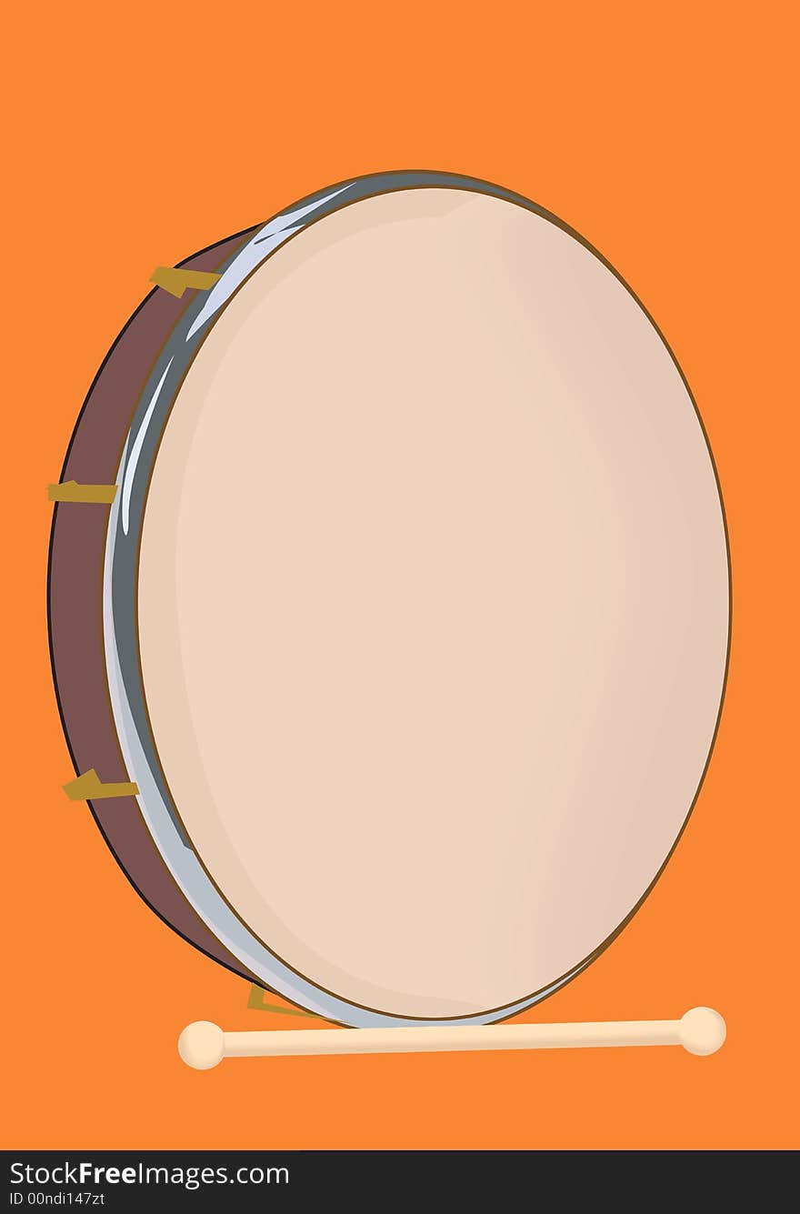 Illustration of Drum and stick. Illustration of Drum and stick