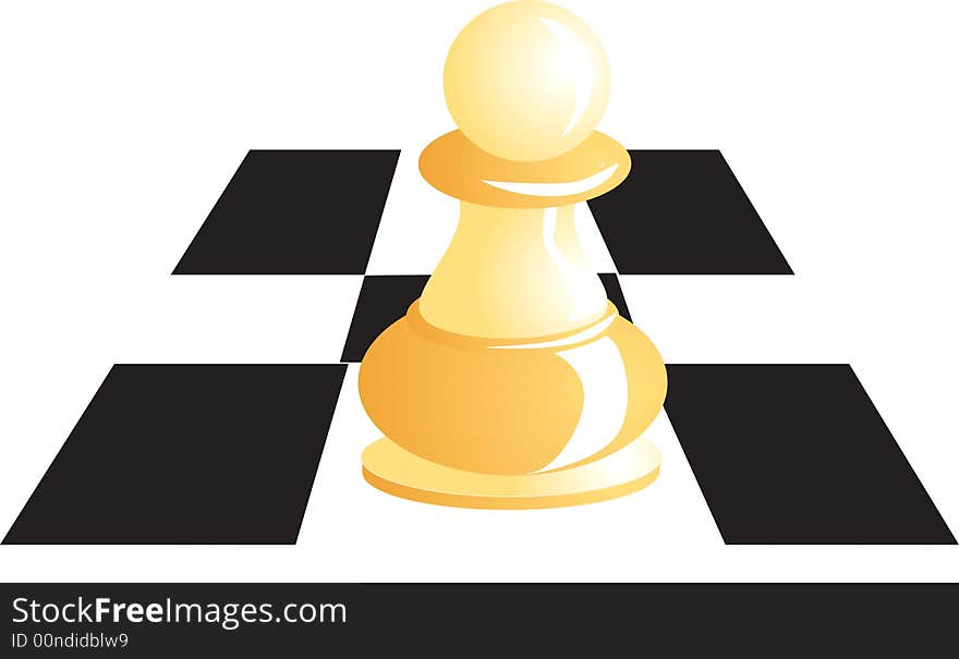 White pawn in a chess board