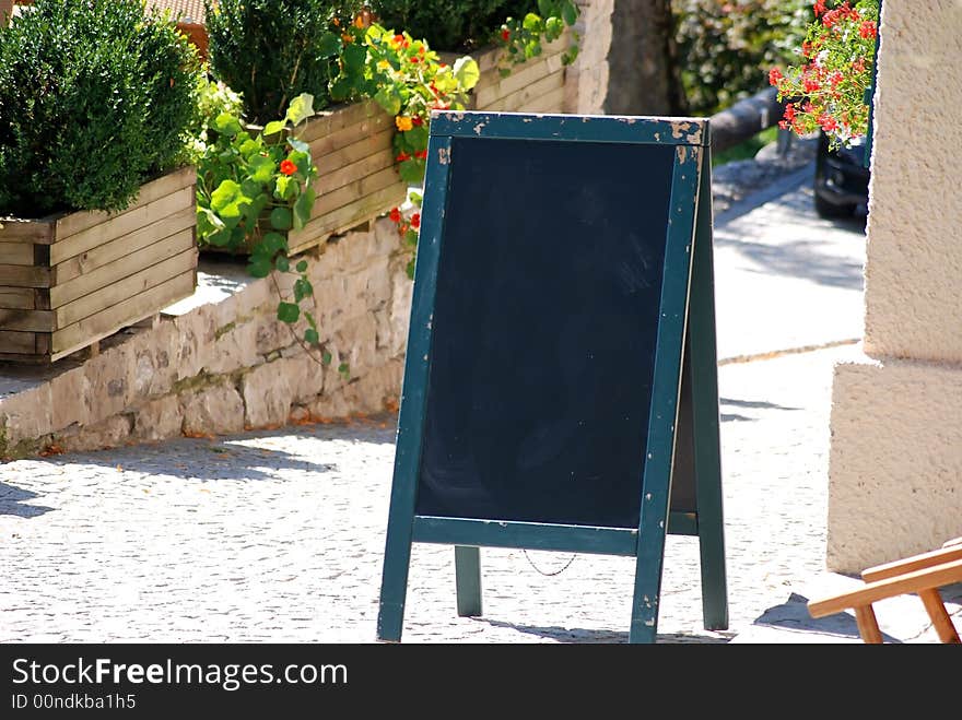 Blank board in the sun