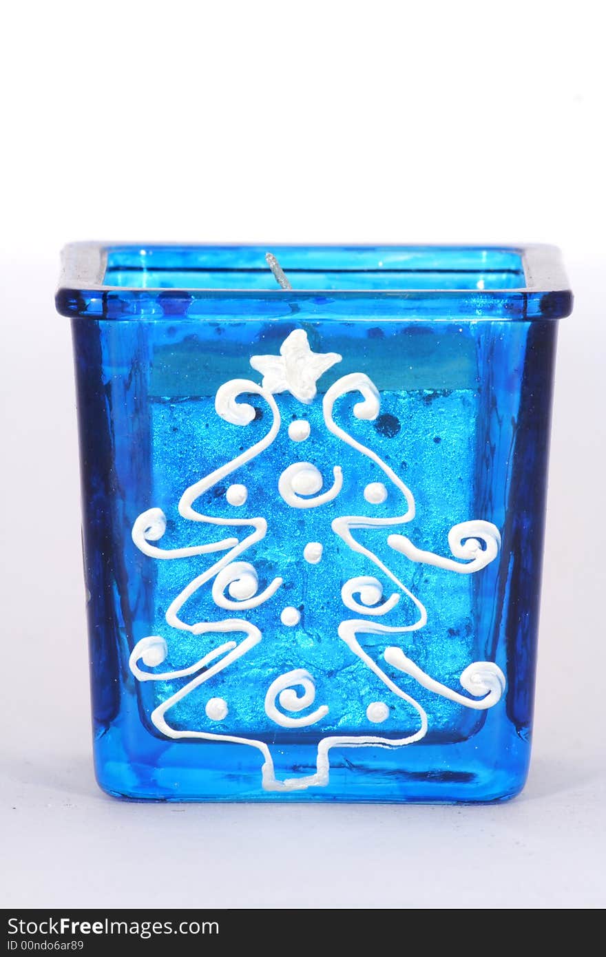 Blue Christmas candle