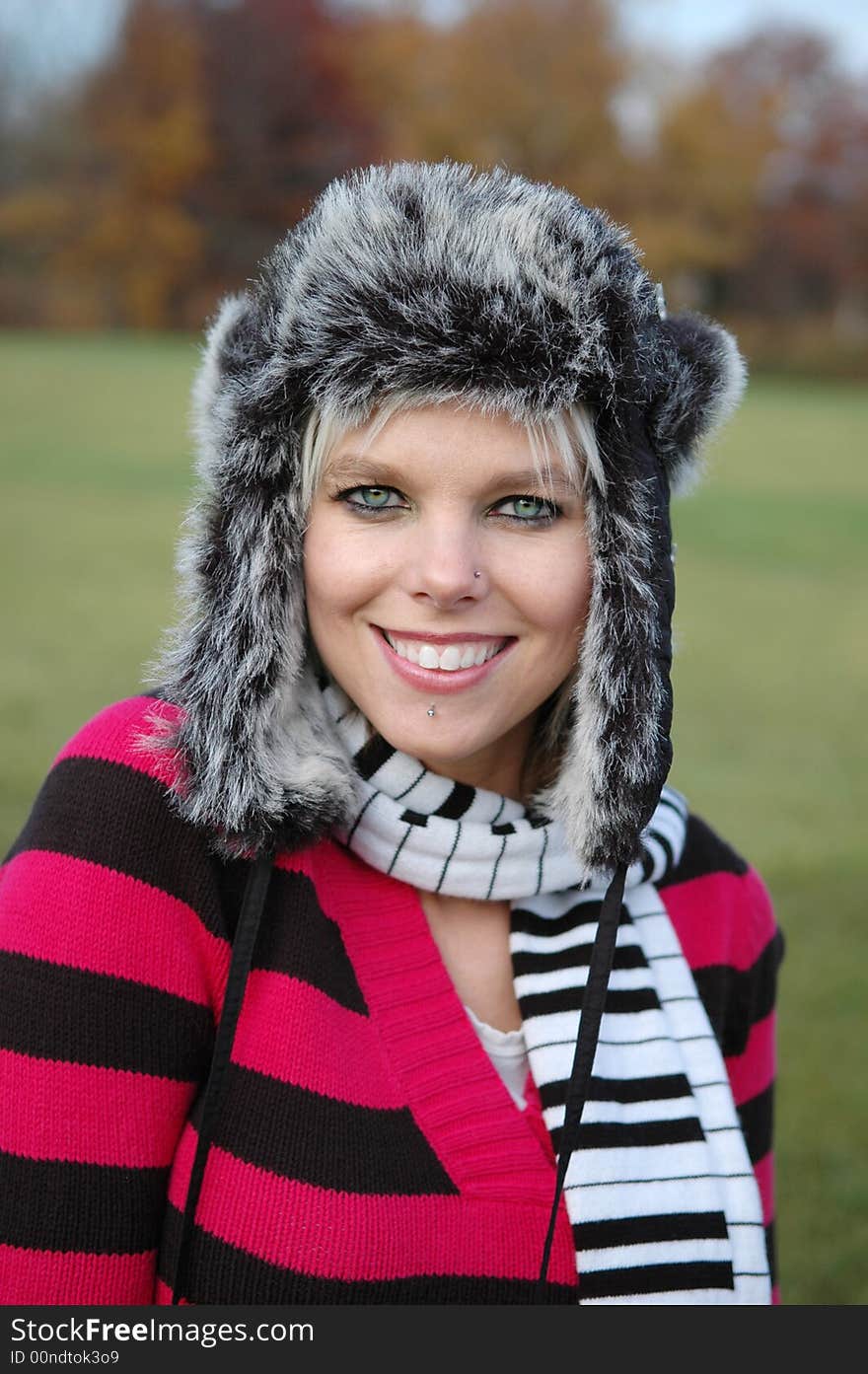 Portrait of beautiful girl with hat. Portrait of beautiful girl with hat