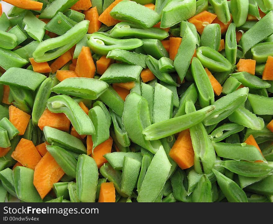 Fresh pieces of vegetables