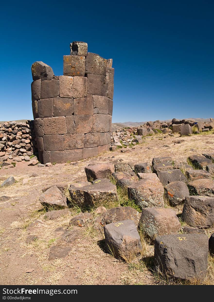 Sillustani Funeral Towers, Andes, Peru