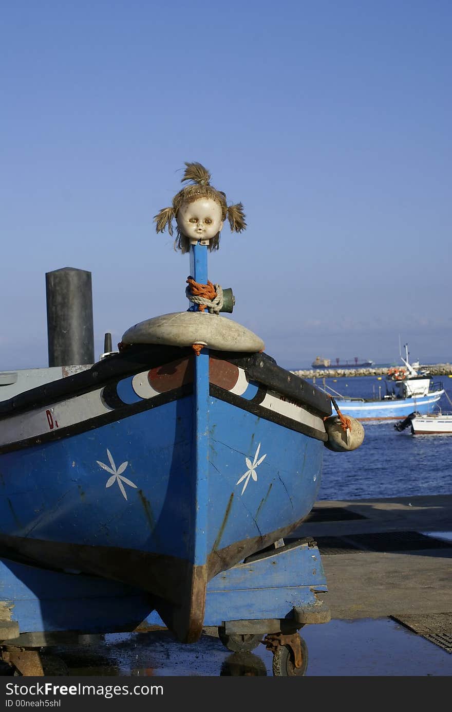 Fishing Boat with Dolls Head