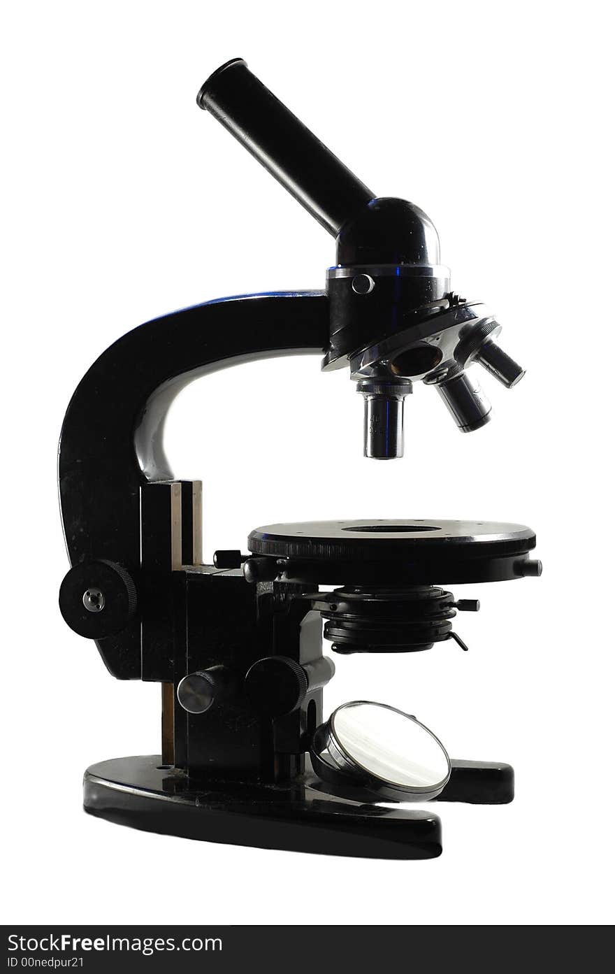 Light microscope on white bacground