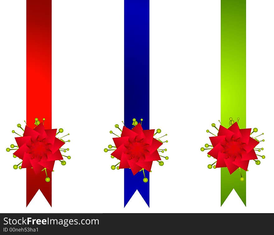 Decorative Christmas Ribbons And Bows Borders