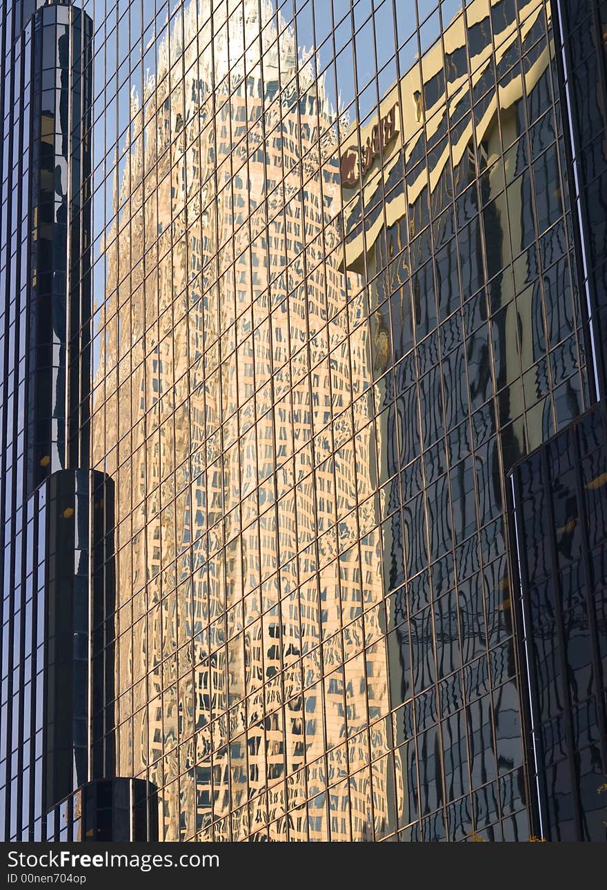 Reflections of buildings in Charlotte North Carolina