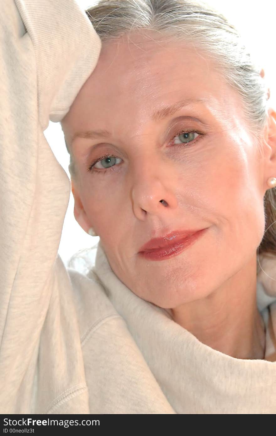 Portrait of a mature female beauty relaxing.