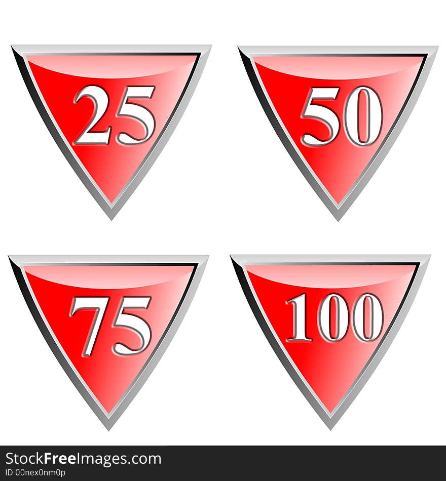 Vector art of a Red shield with numbers