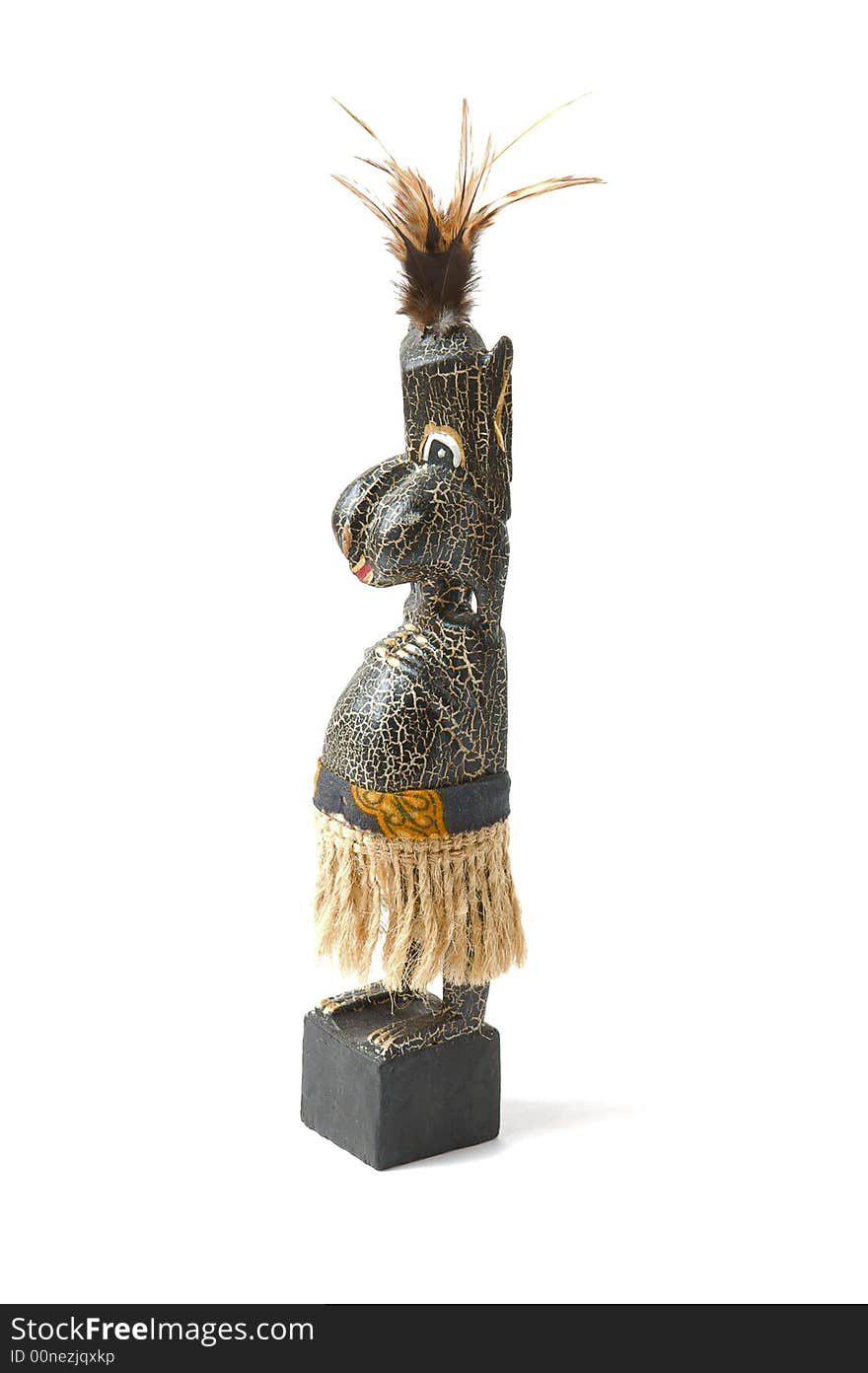 African figurine isolated on white background