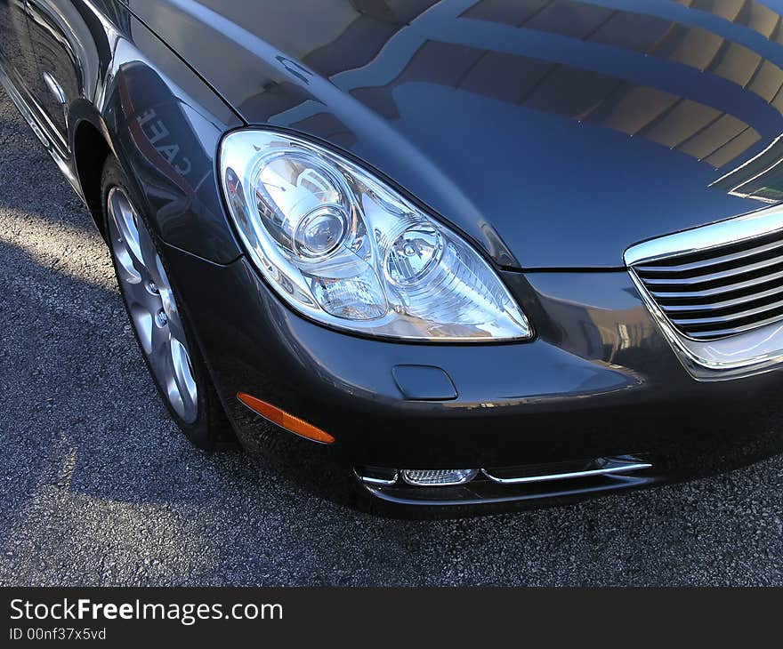 Luxury Automobile close up black. Luxury Automobile close up black