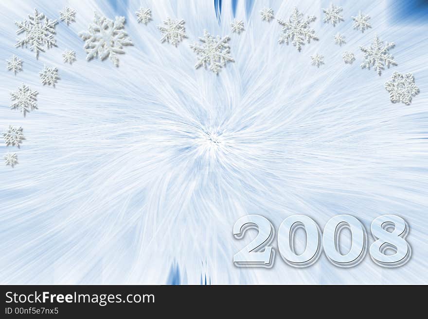 Abstract background: new year, snowflakes