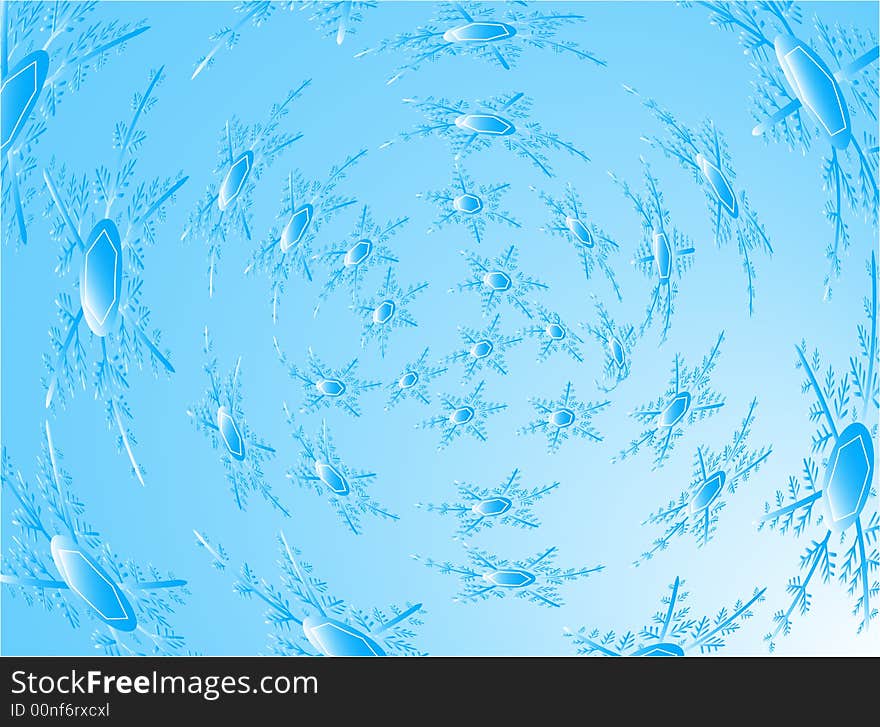 Illustration of blue flakes, abstract