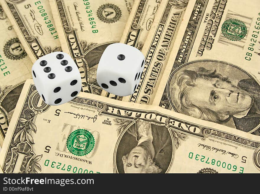 Money Background with dice