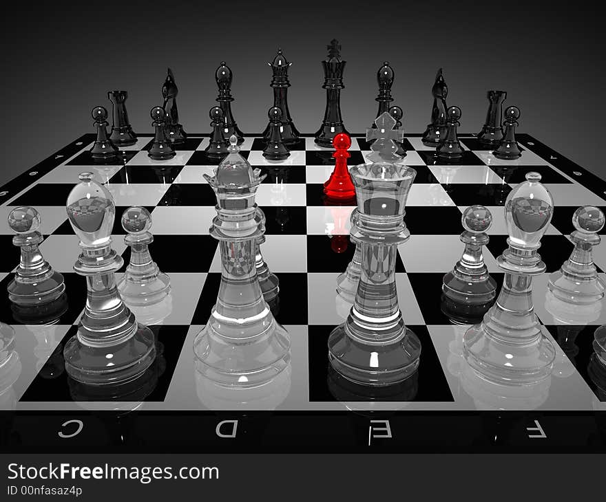 Red king checkmates the black king. Red king checkmates the black king