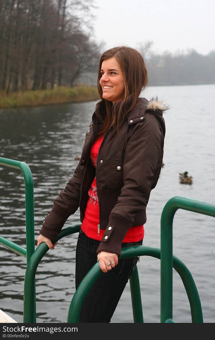 Young girl on the lake. Young girl on the lake