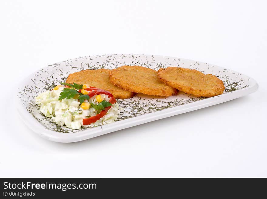 Potato Pancake / Griddle Cake on plate isolated