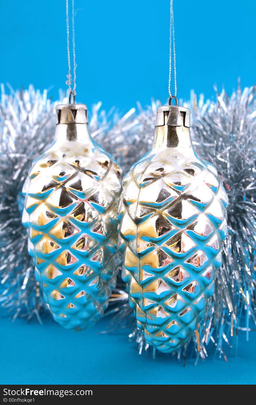 Christmas Ball On A Blue Background