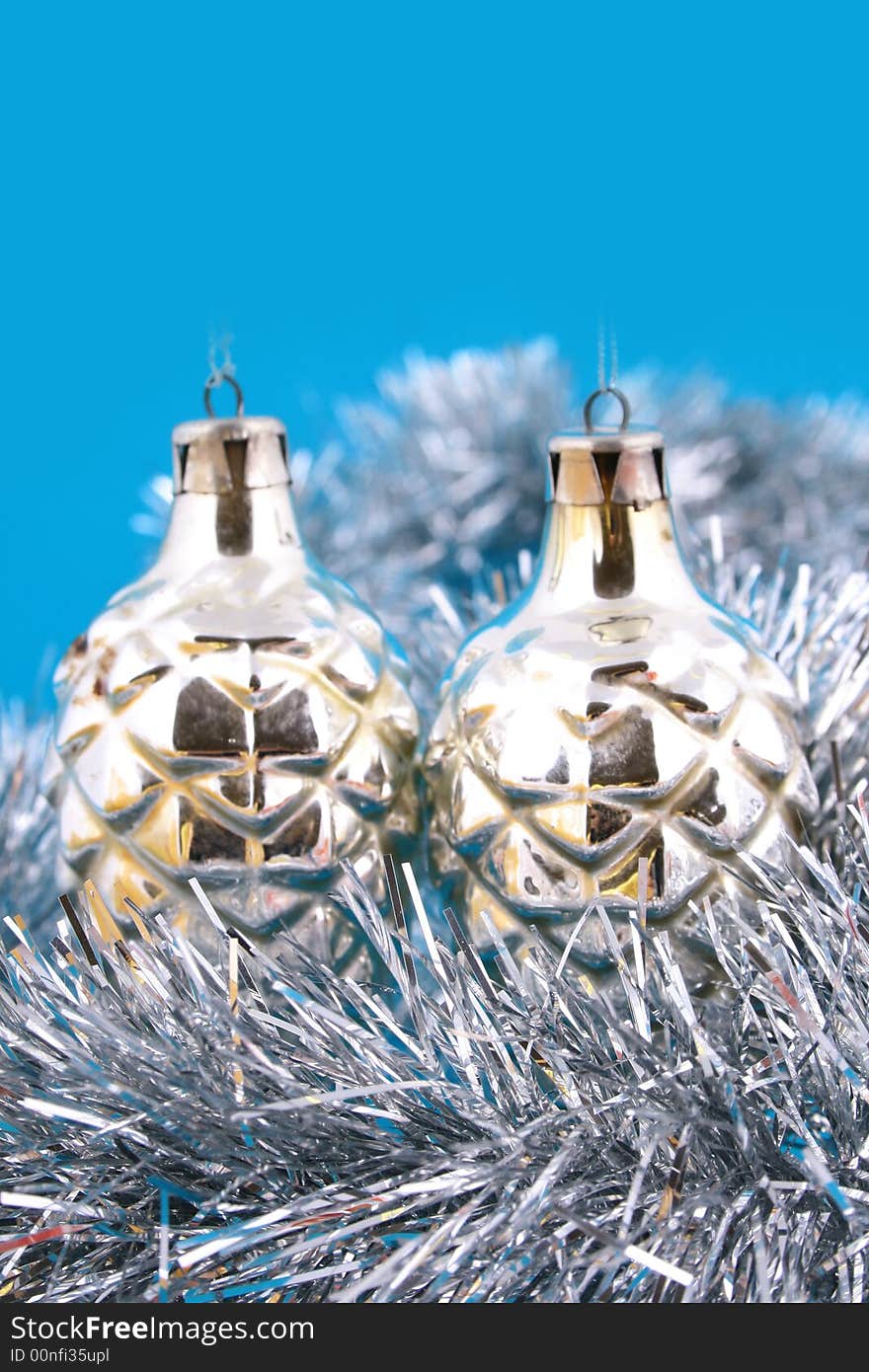 Christmas balls on a white background