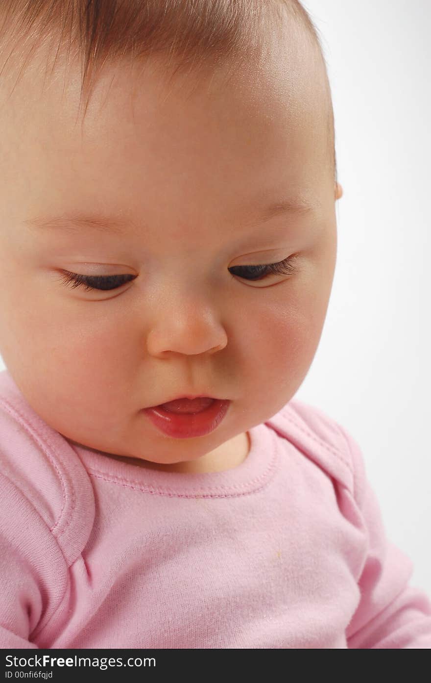 Sweet happy baby girl on white background. Sweet happy baby girl on white background