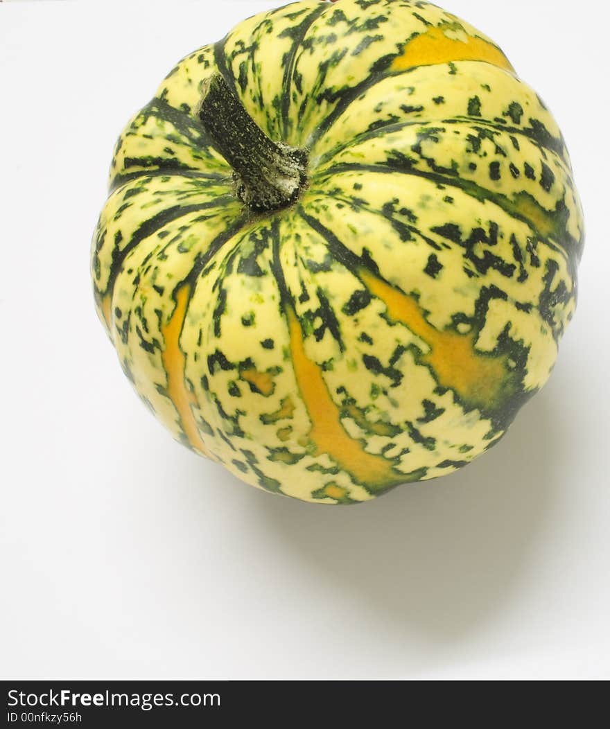 Green and yellow ornamental squash