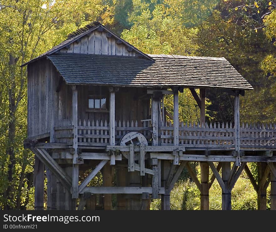 Saw and grist mill located in new salem village illinois