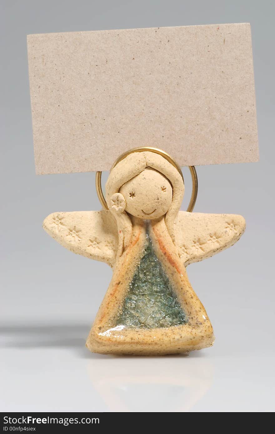 Angel-upright on visiting-cards