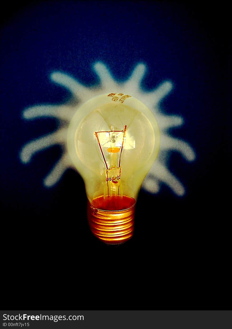 Lightbulb isolated on coloured background