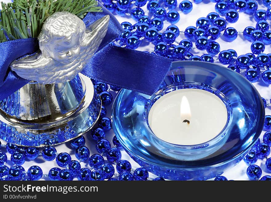 New-years decoration (candle, candlestick)