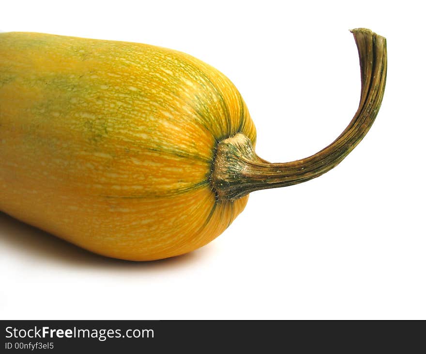 Yellow summer squash on white background