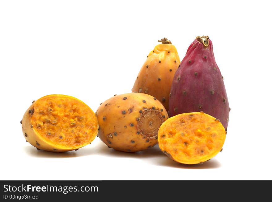 Exotic figs on white background