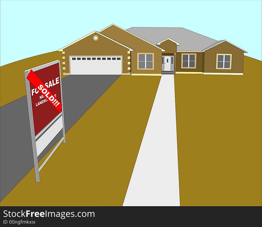 Sold House Illustration